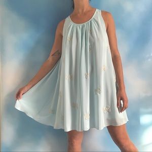 Kate Spade 60s style baby blue beaded nightgown